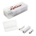 White Travel Kit with 2,200mAh Power Bank & Car Charger